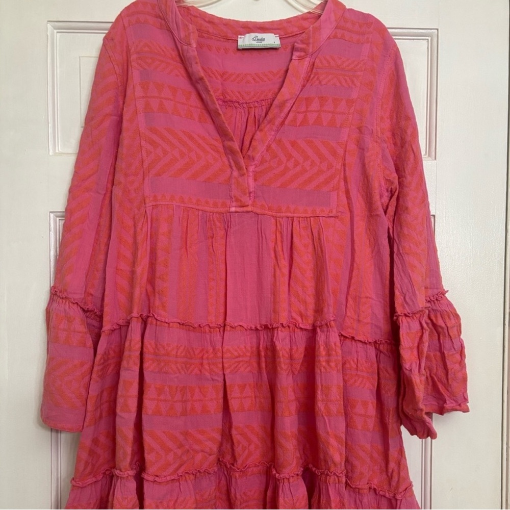 Devotion Twins Pink and Orange Bohemian Dress